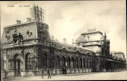 Ak Arlon Aarlen Wallonien Luxemburg, La Gare, Außenansicht