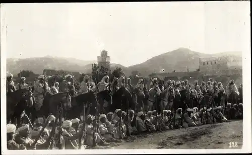 Foto Ak Marokkanische Soldaten, Gruppenbild