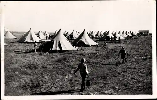 Foto Ak Marokko, Truppenlager, Zelte