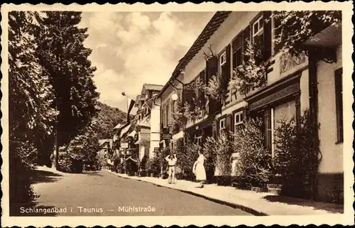 Ak Schlangenbad im Taunus Hessen, Mühlstraße