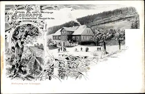 Passepartout Ak Olešnice v Orlických horách Giesshübel Region Königgrätz, Weinhaus Schnappe