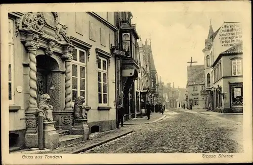 Ak Tønder Tondern Dänemark, Große Straße, Apotheke