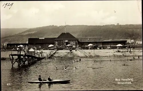 Ak Bad Hersfeld Hessen, Blick zum Strandbad