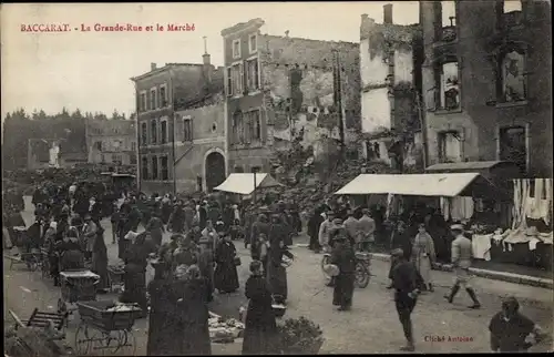 Ak Baccarat Meurthe et Moselle, La Grande Rue, Le Marche