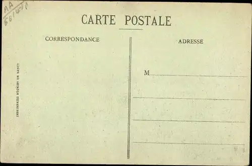 Ak Baccarat Meurthe et Moselle, La Rue des Ponts, La Fontaine du Lion, Kriegszerstörungen, I. WK