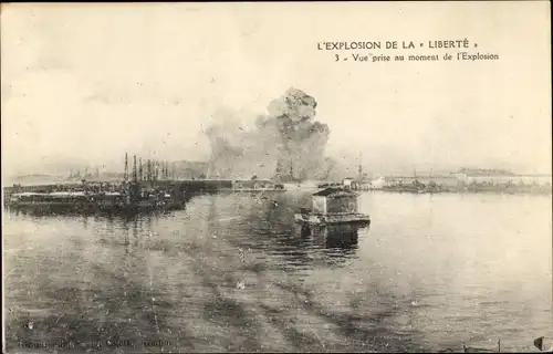 Ak Französisches Kriegsschiff, L'Explosion de la Liberte