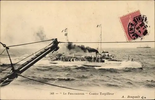 Ak Französisches Kriegsschiff, Le Fauconneau, Contre Torpilleur