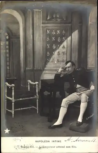 Ak Napoleon Intime, Scene III, L'Empereur attend son fils
