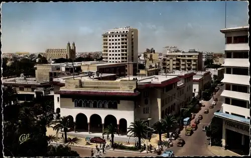 Ak Casablanca Marokko, La poste et le Sacre-Coeur