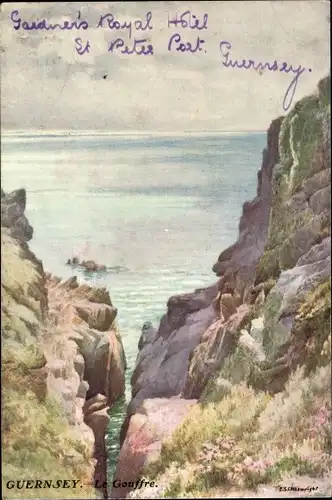 Künstler Ak Kanalinsel Guernsey, Le Gouffre