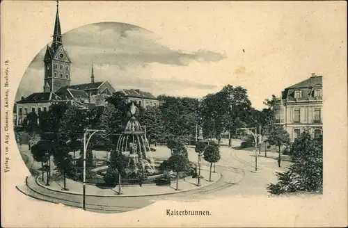 Ak Aachen in Nordrhein Westfalen, Kaiserbrunnen, Kirche