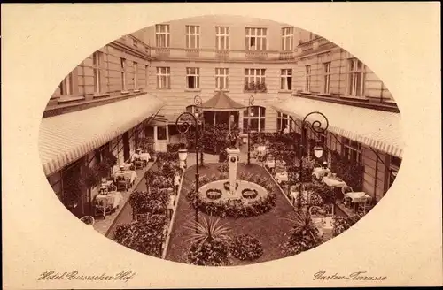 Ak Berlin Mitte, Hotel Russischer Hof, Garten Terrasse, Georgenstraße 21-22