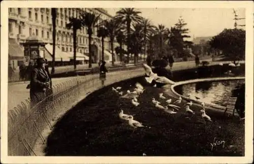 Ak Nice Nizza Alpes Maritimes, Les Mouettes dans les Jardins du Roi Albert I