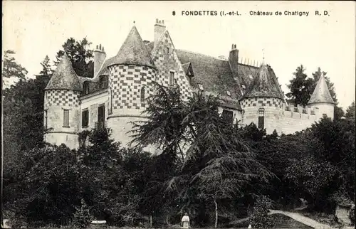 Ak Fondettes Indre et Loire, Château de Chatigny