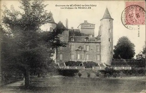 Ak Sévérac le Chateau Aveyron, le Château de Recoules