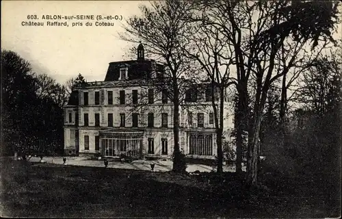 Ak Ablon sur Seine Val de Marne, Chateau Raffard, pris du Coteau