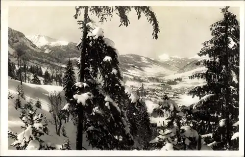 Ak Megève Haute Savoie, Station hivernale, Gesamtansicht