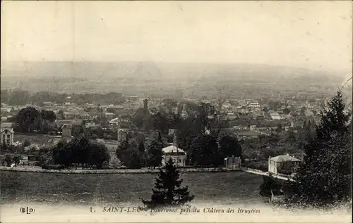 Ak Saint Leu Val d´Oise, Panorama pris du Château