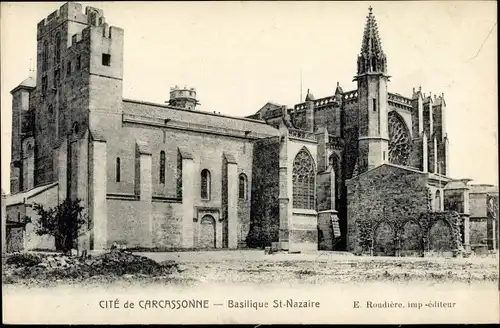 Ak Carcassonne Aude, Basilique Saint Nazaire