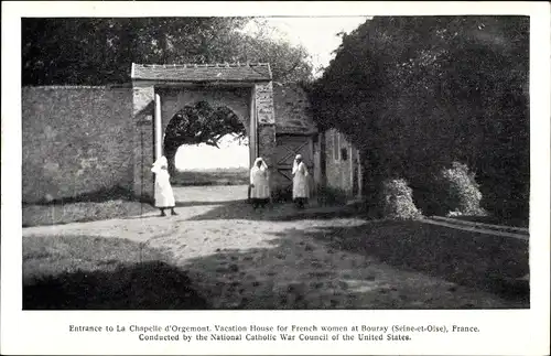 Ak Bouray sur Juine Essonne, La Chapelle d'Orgement, Eingang