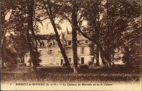Ak Boissy la Rivière Essonne, Château de Bierville vu de la Juisne
