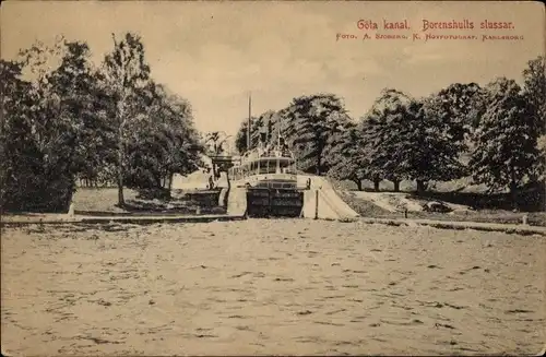 Ak Schweden, Göta kanal, Borenshults slussar