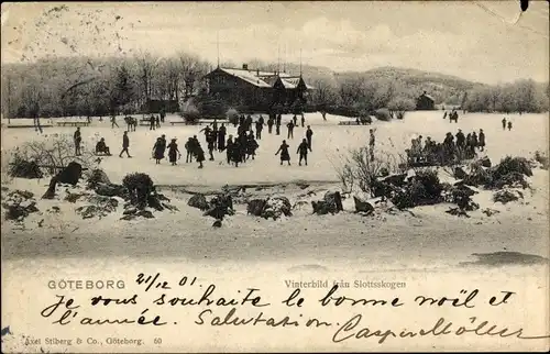 Ak Göteborg Schweden, Vinterbild fran Slottsskogen