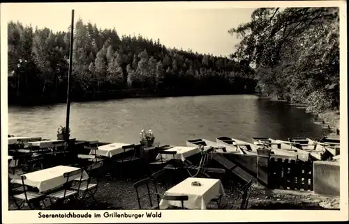 Ak Grillenburg Tharandt, Seerenteichbaude, Grillenburger Wald, Terrasse