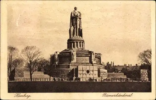 Ak Hamburg Mitte St. Pauli, Bismarck Denkmal