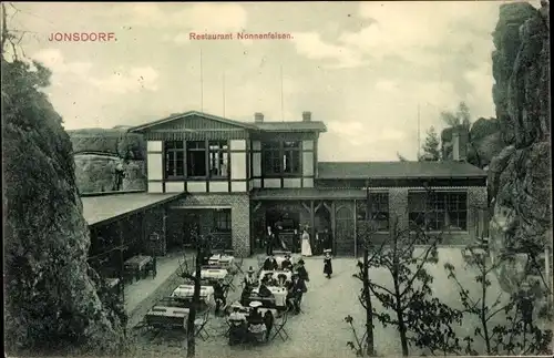 Ak Jonsdorf in Sachsen, Zittauer Gebirge, Nonnenfelsen, Restaurant Nonnenfelsen