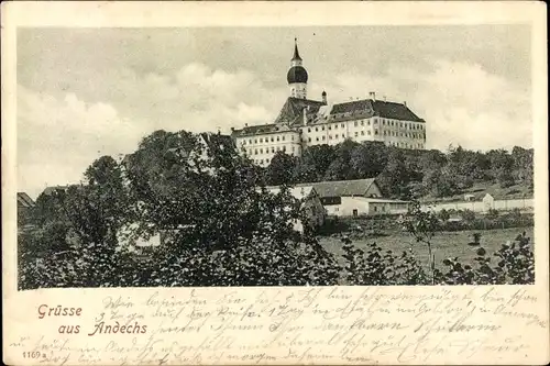 Ak Andechs am Ammersee Oberbayern, Blick auf das Kloster