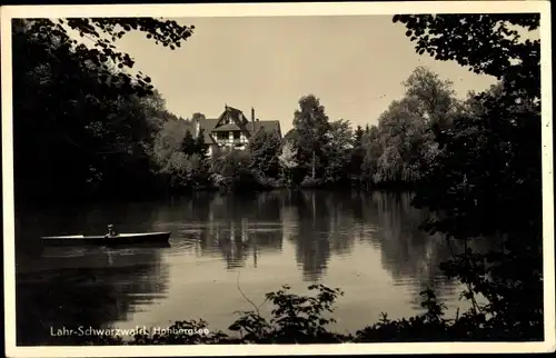 Ak Lahr im Schwarzwald Baden. Hohbergsee, Boot