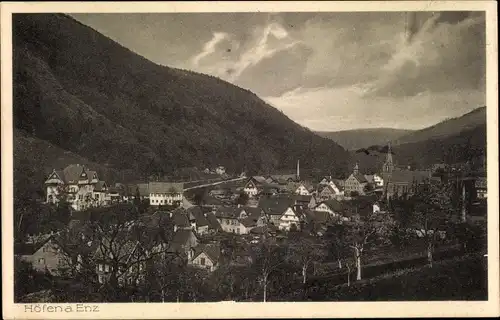 Ak Höfen an der Enz Schwarzwald, Ortsansicht mit Umgebung