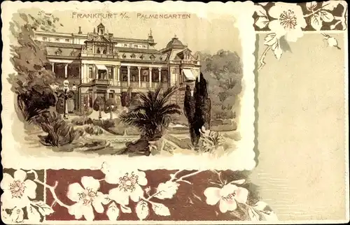 Präge Passepartout Litho Frankfurt am Main, Palmengarten