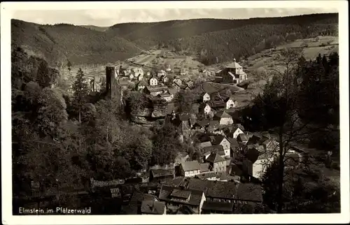 Ak Elmstein in der Pfalz, Ortsansicht, Burgruine