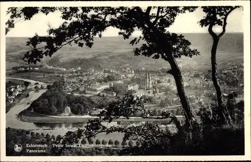 Ak Echternach Luxemburg, Petite Suisse Luxembourgeoise, Panorama, Fluss, Kirche