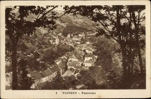 Ak Vianden Luxemburg, Panorama