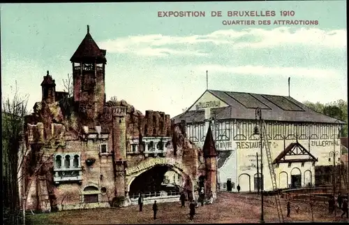 Ak Bruxelles Brüssel, Exposition de Bruxelles 1910, Quartier des Attractions