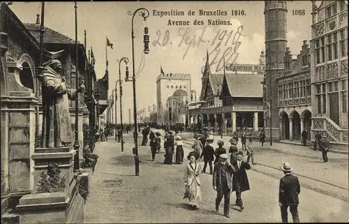 Ak Bruxelles Brüssel, Exposition de Bruxelles 1910, Avenue des Nations