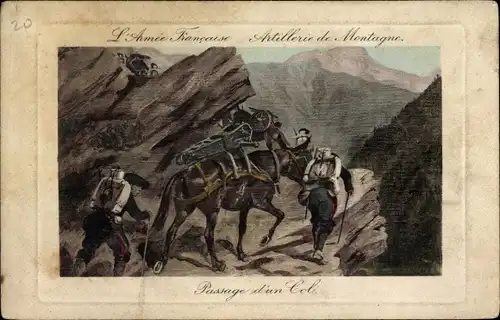 Ak L'Armee Francaise, Artillerie de Montagne, Passage d'un Col