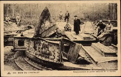 Ak Bois du Chatelet, Emplacement et partie detruite de la Bertha