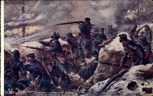 Künstler Ak En Guerre, Combat pour Gagner, un peu de terrain en Argonne