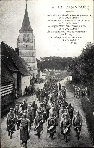 Lied Ak A la Francaise, Nos chers soldats parlent gaiement, französische Soldaten