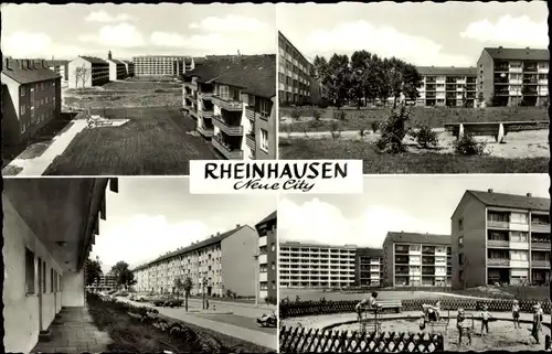 Ak Rheinhausen Duisburg Nordrhein Westfalen, Blick auf Neubausiedlung, Kinder auf dem Spielplatz