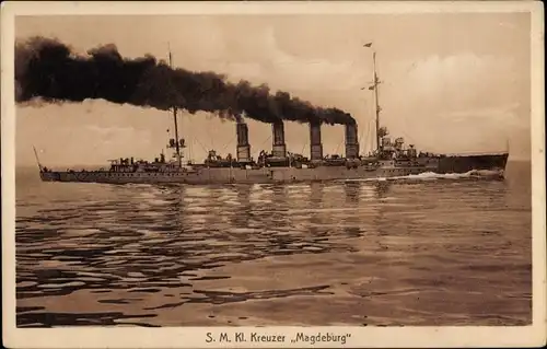 Ak Deutsches Kriegsschiff, SMS Magdeburg, Kleiner Kreuzer