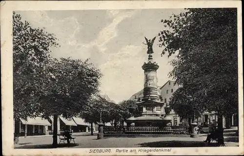 Ak Siegburg an der Sieg, Partie am Kriegerdenkmal