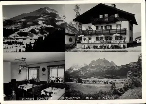Ak Sankt Johann in Tirol, Pension Schwaiger, Berge