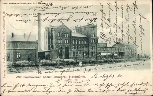 Ak Heidmühle Schortens in Friesland, Wilhelmshavener Actien Brauerei