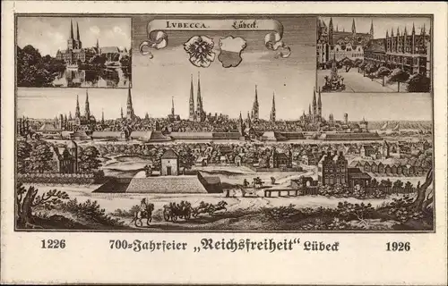Ganzsachen Ak Lübeck in Schleswig Holstein, 700 Jahrfeier Reichsfreiheit 1926, PP 81C 19 / 02