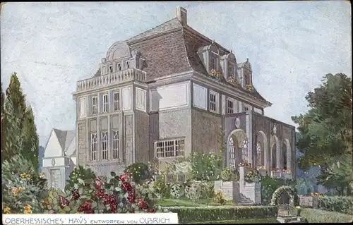 Ak Darmstadt in Hessen, Landesausstellung 1908, Oberhessisches Haus, entworfen von Olbrich